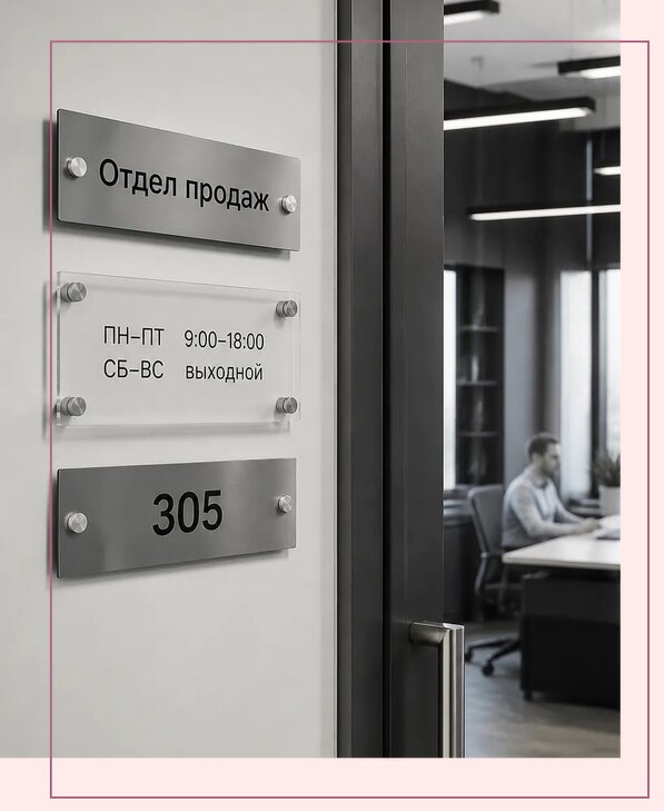 Офисные таблички на дверь в Выборге по цене от 5008 р. | Аванза-Вбр